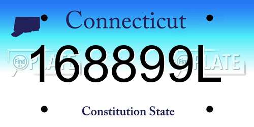 168899L Connecticut License Plate
