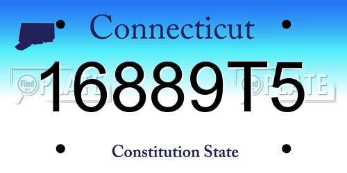 16889T5 Connecticut License Plate