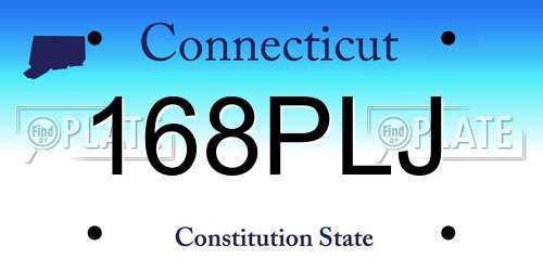 168PLJ Connecticut License Plate