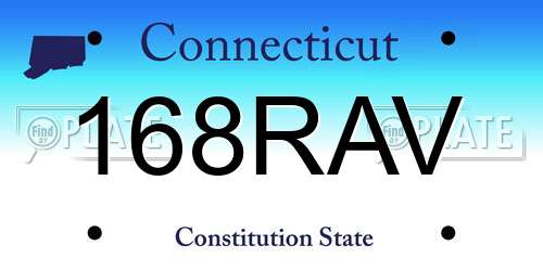 168RAV Connecticut License Plate