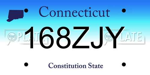 168ZJY Connecticut License Plate