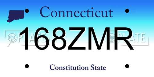 168ZMR Connecticut License Plate