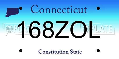 168ZOL Connecticut License Plate