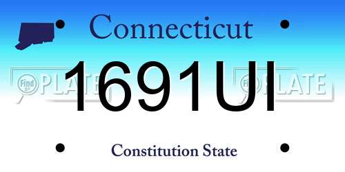 1691UI Connecticut License Plate