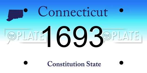 1693 Connecticut License Plate