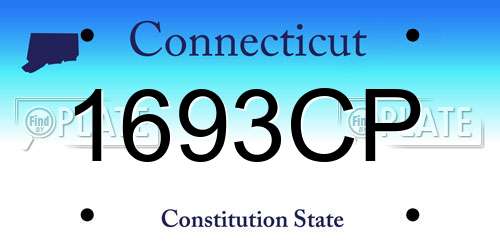 1693CP Connecticut License Plate