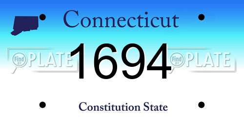 1694 Connecticut License Plate