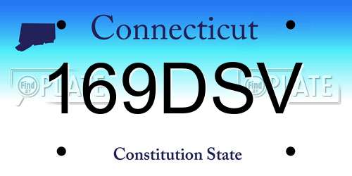169DSV Connecticut License Plate