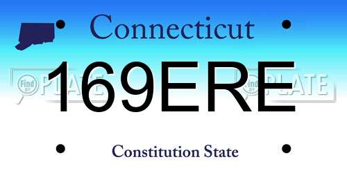 169ERE Connecticut License Plate