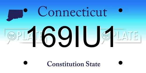 169IU1 Connecticut License Plate