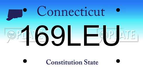 169LEU Connecticut License Plate