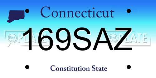169SAZ Connecticut License Plate