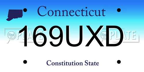 169UXD Connecticut License Plate