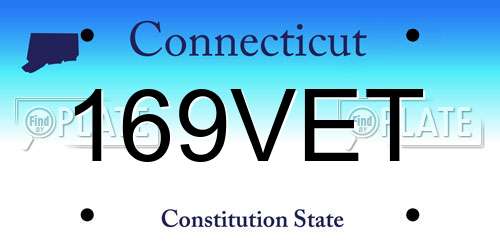 169VET Connecticut License Plate