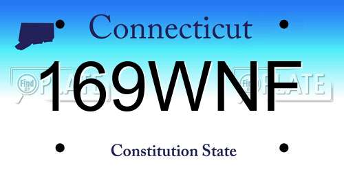 169WNF Connecticut License Plate