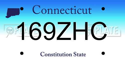 169ZHC Connecticut License Plate