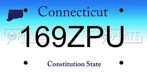 169ZPU Connecticut License Plate