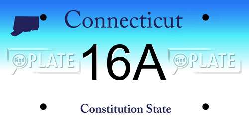 16A Connecticut License Plate