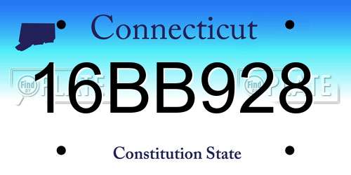16BB928 Connecticut License Plate