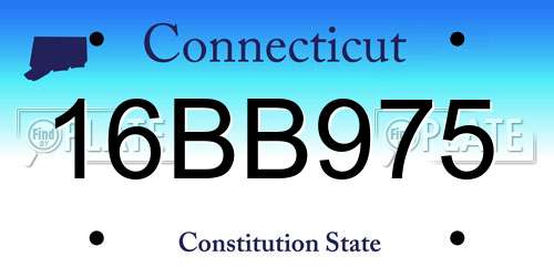 16BB975 Connecticut License Plate
