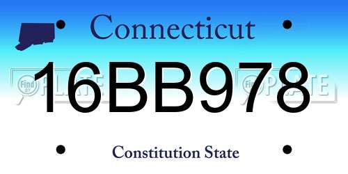 16BB978 Connecticut License Plate