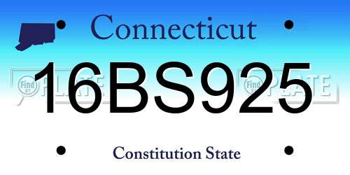16BS925 Connecticut License Plate
