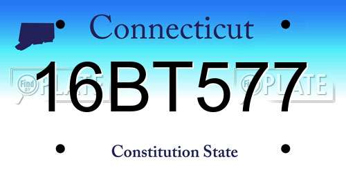 16BT577 Connecticut License Plate