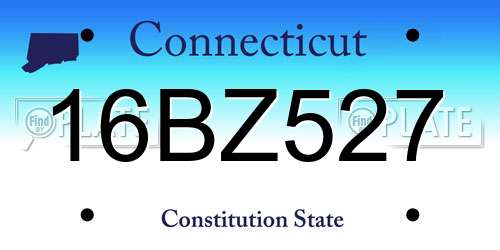 16BZ527 Connecticut License Plate