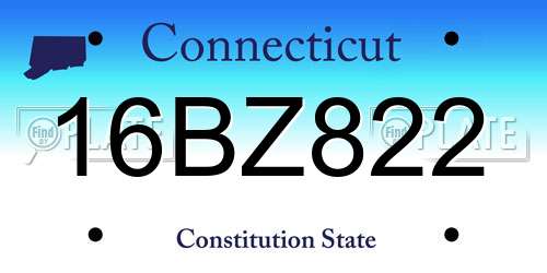 16BZ822 Connecticut License Plate