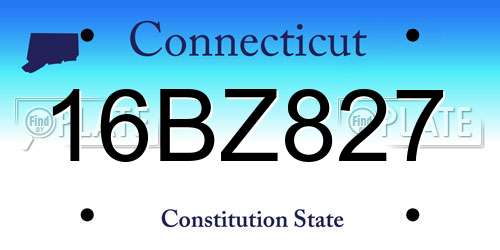 16BZ827 Connecticut License Plate