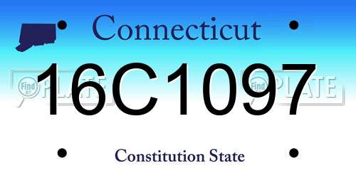 16C1097 Connecticut License Plate