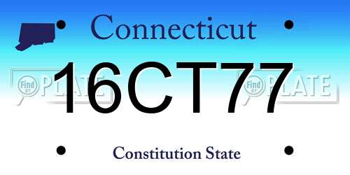 16CT77 Connecticut License Plate