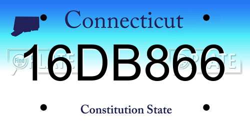 16DB866 Connecticut License Plate