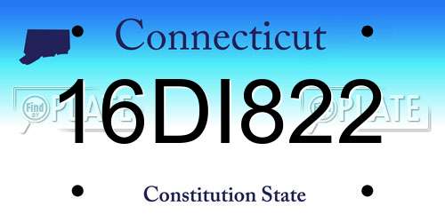 16DI822 Connecticut License Plate