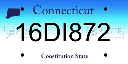 16DI872 Connecticut License Plate