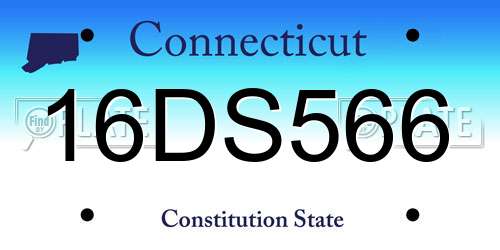 16DS566 Connecticut License Plate