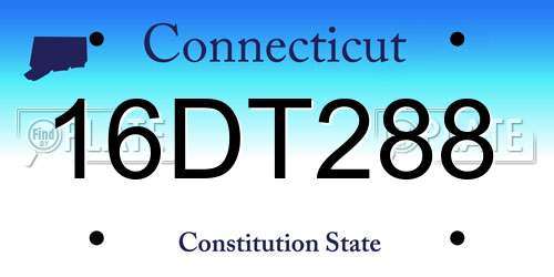 16DT288 Connecticut License Plate