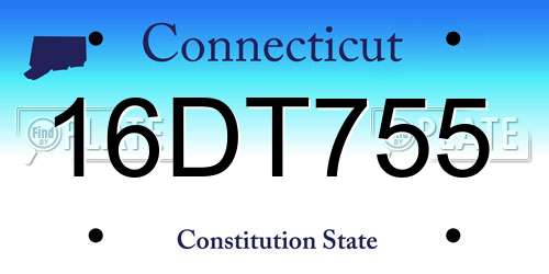 16DT755 Connecticut License Plate