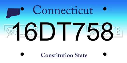 16DT758 Connecticut License Plate