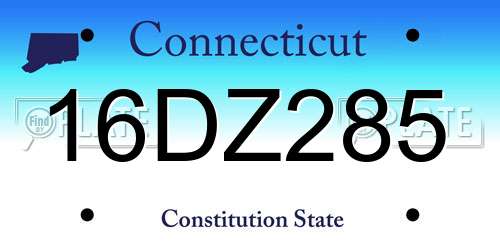 16DZ285 Connecticut License Plate