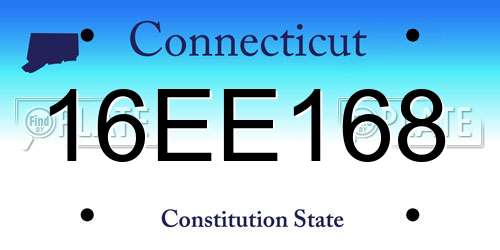 16EE168 Connecticut License Plate