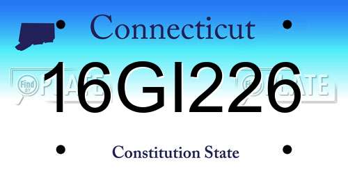 16GI226 Connecticut License Plate