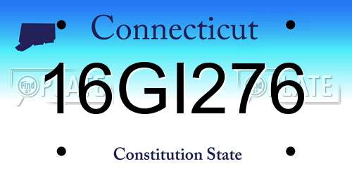16GI276 Connecticut License Plate