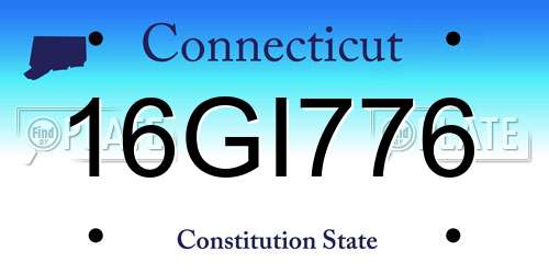 16GI776 Connecticut License Plate