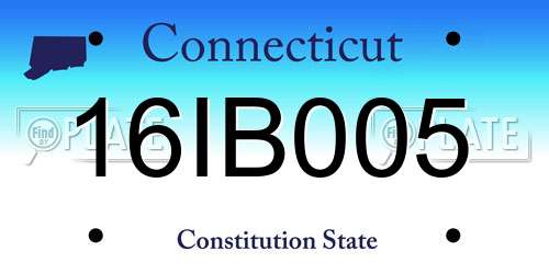 16IB005 Connecticut License Plate