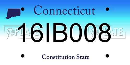 16IB008 Connecticut License Plate