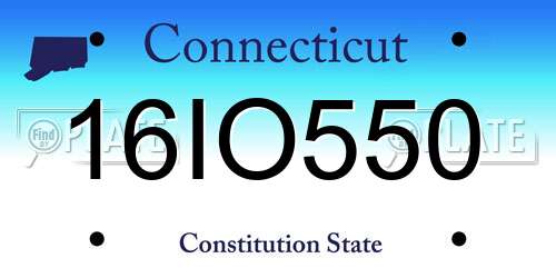 16IO550 Connecticut License Plate