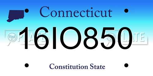 16IO850 Connecticut License Plate