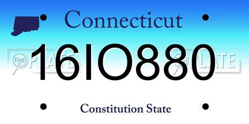 16IO880 Connecticut License Plate