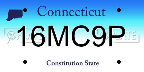 16MC9P Connecticut License Plate
